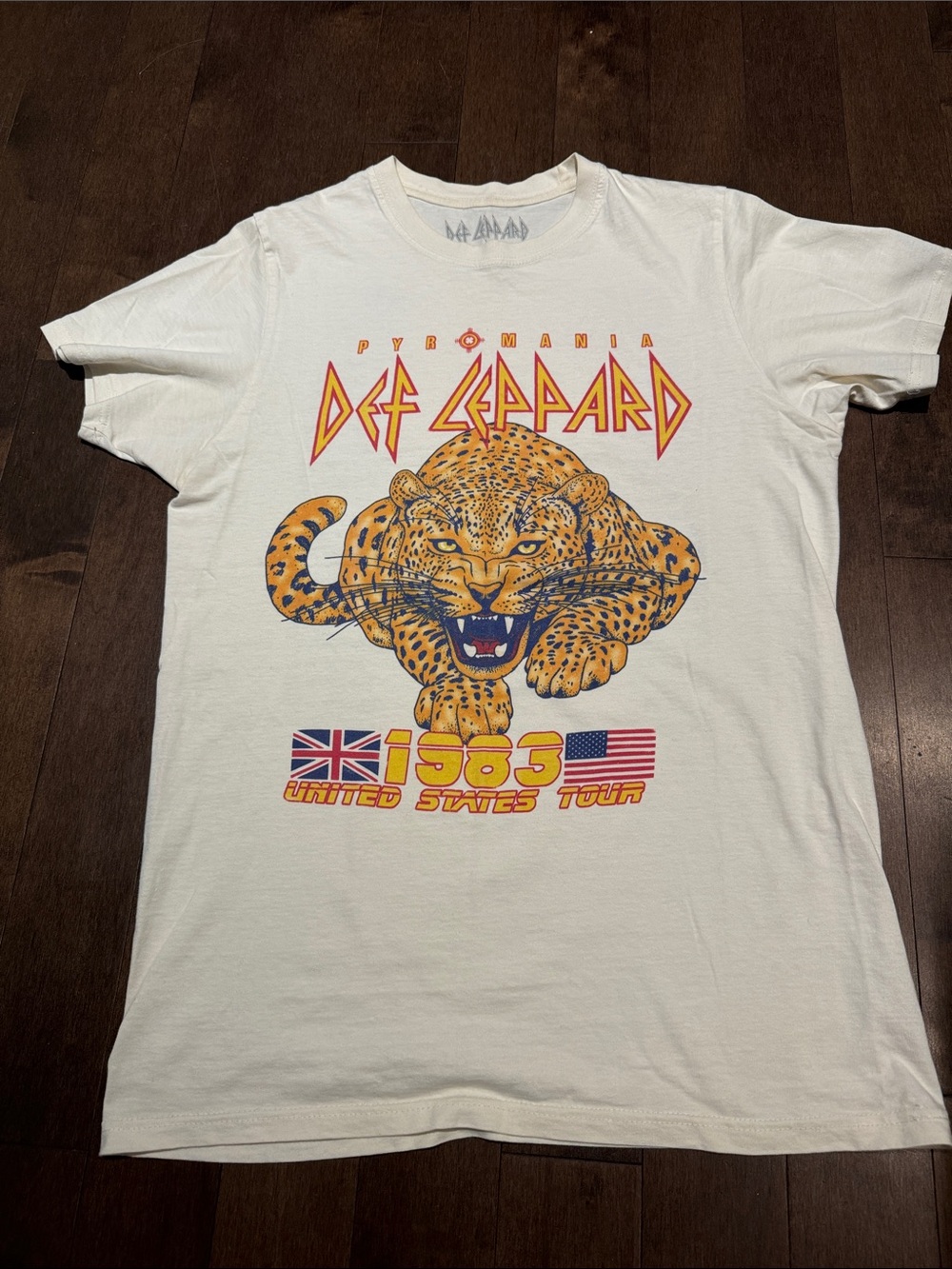 Def Leppard "Pyromania" 1983 Tour Tee - Cream White